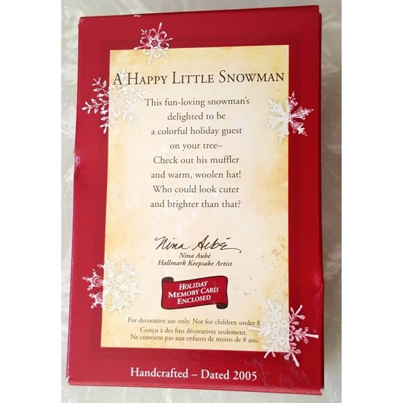 Hallmark Keepsake Ornament 2005 A Happy Little Snowman 3" Christmas New - Picture 7 of 8